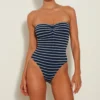 Brooke Stripe Swim - Navy/White