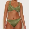 Bonnie Bikini - Metallic Moss/White