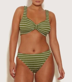 Bonnie Bikini - Metallic Moss/White