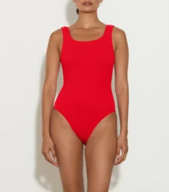 Coverage Square Neck Swim - Red