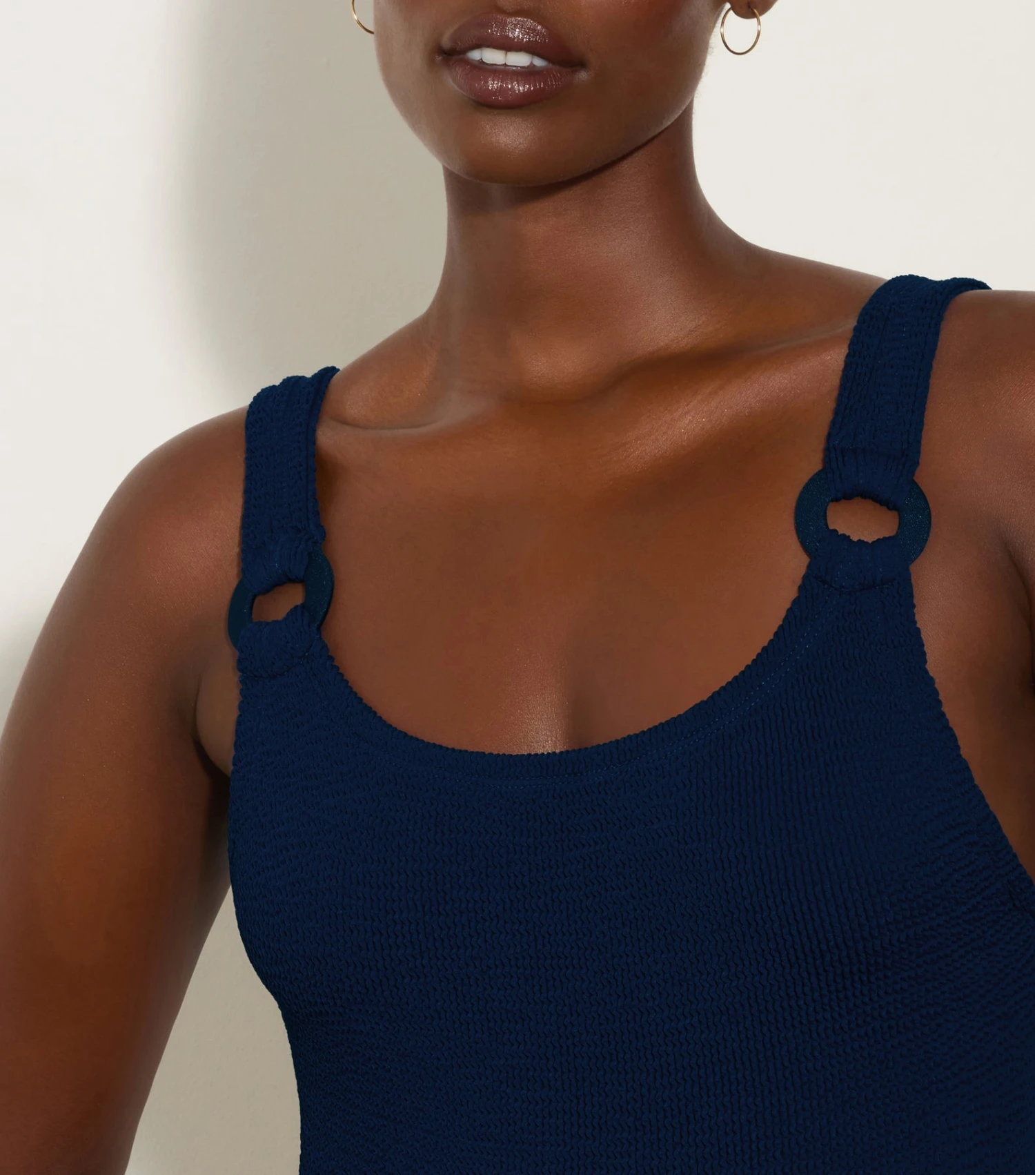 Domino Swim With Tonal Hoops - Navy 3 Domino Swim With Tonal Hoops - Navy - Image 3