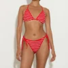 Gina Stripe Bikini - Red/White