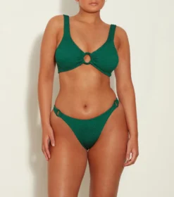 Hallie Bikini - Metallic Forest Green