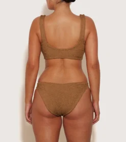 Hallie Bikini - Metallic Cocoa 5 Hallie Bikini - Metallic Cocoa -Hunza G HallieBikiniCrinkeMetallicCocoa BC