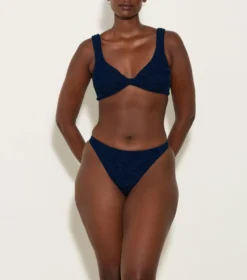 Juno Lurex Bikini - Navy/Silver