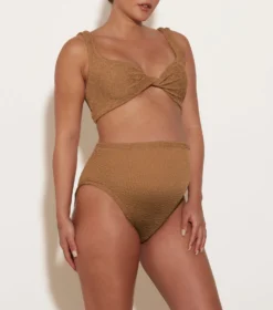 Hunza G -Hunza G JamieCrinkleBikini MetallicCocoa 02 FL