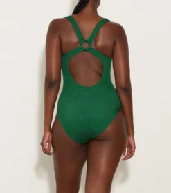 Maya Swim - Metallic Forest Green