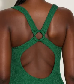Maya Swim - Metallic Forest Green 5 Maya Swim - Metallic Forest Green -Hunza G MAYASWIMMETALLICCRINKLEMETALLICFORESTGREEN 03