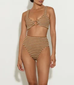 Nadine Bikini With TonalHoops - Metallic Cocoa/White