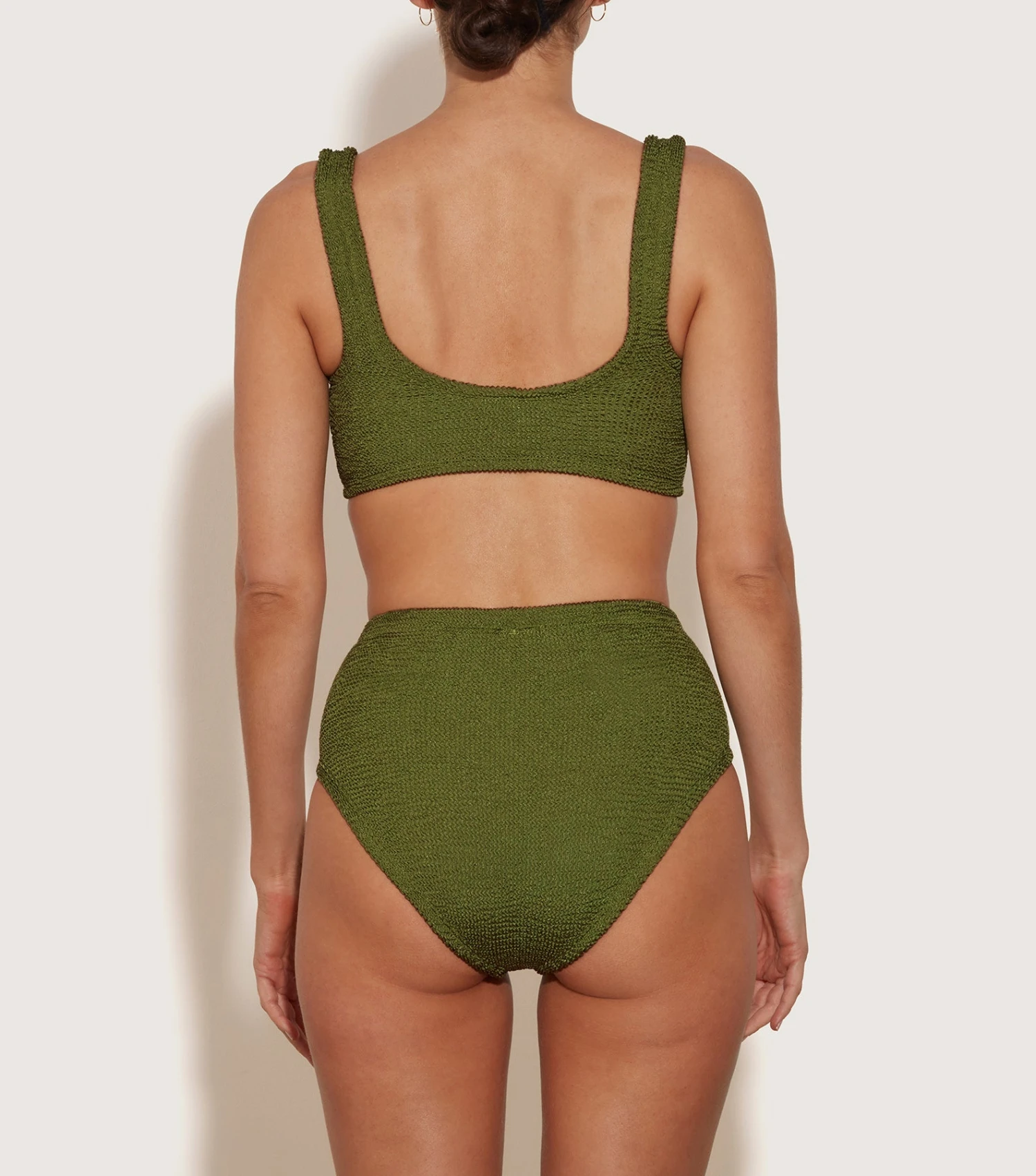 Nadine Bikini With Tonal Hoops - Metallic Moss 3 Nadine Bikini With Tonal Hoops - Metallic Moss - Image 3