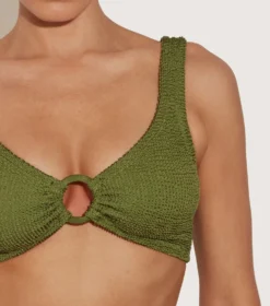 Hunza G -Hunza G NadineCrinkleBikini MetallicMoss 03 D