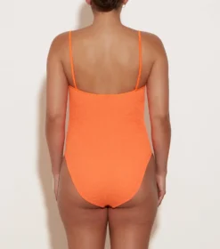 Pamela Swim - Orange -Hunza G PamelaCrinkleSwim Orange 03 FL