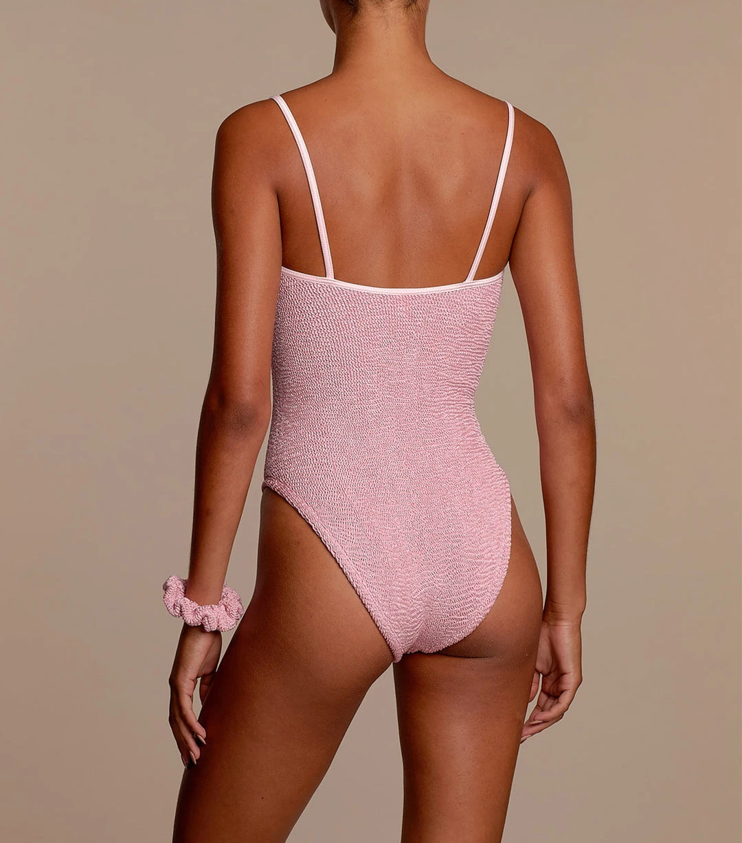 Hunza G | Pamela Swim - Metallic Dusty Pink 3 Hunza G | Pamela Swim - Metallic Dusty Pink - Image 3