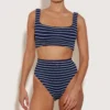 Patricia Stripe Bikini - Navy/White