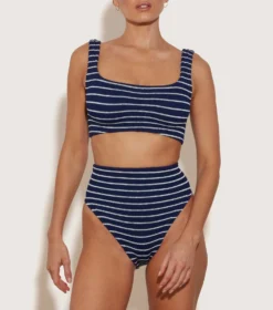 Patricia Stripe Bikini - Navy/White