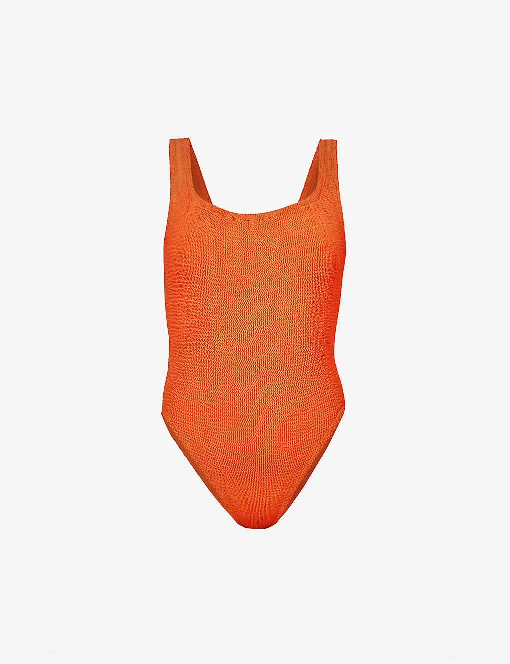 Square-neck Seersucker-weave Swimsuit 1 Square-neck Seersucker-weave Swimsuit