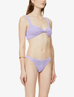 Juno Knotted Crinkled Bikini -Hunza G R03916774 LILAC ALT02