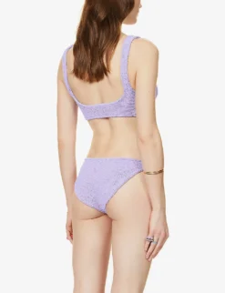 Juno Knotted Crinkled Bikini -Hunza G R03916774 LILAC ALT03