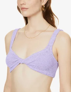 Juno Knotted Crinkled Bikini -Hunza G R03916774 LILAC ALT04