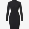 Clara High-neck Stretch-knit Mini Dress