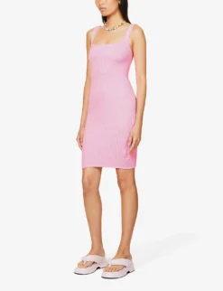 Plissé Scoop-neck Stretch-woven Mini Dress -Hunza G R03947869 BUBBLEGUM ALT02