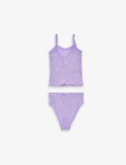 Daphne Scoop-neck Crinkle-texture Stretch-woven Bikini 7-12 Years 5 Daphne Scoop-neck Crinkle-texture Stretch-woven Bikini 7-12 Years -Hunza G R04126428 LILAC ALT02
