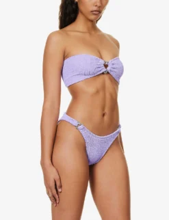 Nicole Crystal-embellished High-rise Bikini -Hunza G R04130206 LILACSILVER ALT02