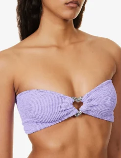 Nicole Crystal-embellished High-rise Bikini -Hunza G R04130206 LILACSILVER ALT04