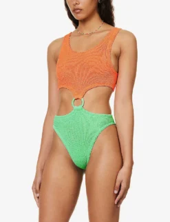 Paige Ring-loop Swimsuit 7 Paige Ring-loop Swimsuit -Hunza G R04130207 ORANGELIME ALT02