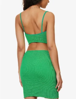 Brandy Seersucker Stretch-woven Top -Hunza G R04130304 EMERALD ALT03