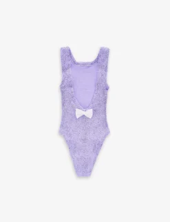 Baby Alva Bow-trim Crinkled Swimsuit 1-6 Years 5 Baby Alva Bow-trim Crinkled Swimsuit 1-6 Years -Hunza G R04181128 LILAC ALT02