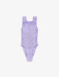 Baby Alva Bow-trim Crinkled Swimsuit 1-6 Years