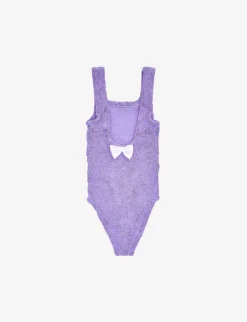 Alva Bow-embellished One-piece Swimsuit 7-12 Years -Hunza G R04181131 LILAC ALT02
