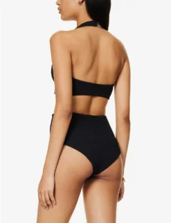 Ursula Plunge-neck Cut-out Swimsuit -Hunza G R04188636 BLACK ALT02