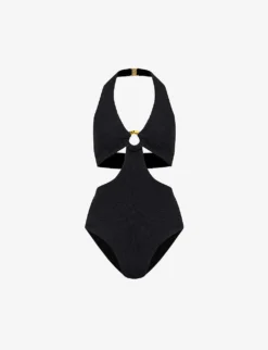 Ursula Plunge-neck Cut-out Swimsuit