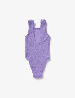 Classic Square-neck Stretch-woven Swimsuit 1-6 Years 5 Classic Square-neck Stretch-woven Swimsuit 1-6 Years -Hunza G R04191111 LILAC ALT02