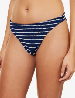 Stripe-pattern Slim-fit Bikini 7 Stripe-pattern Slim-fit Bikini -Hunza G R04198507 NAVYWHITE ALT03