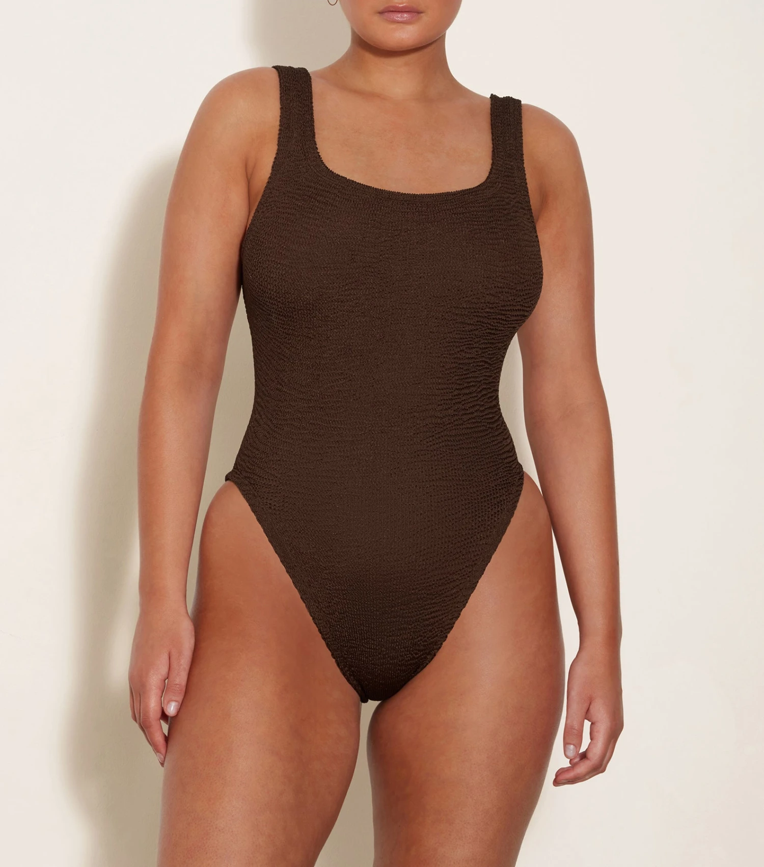 Square Neck Swim - Metallic Chocolate 1 Square Neck Swim - Metallic Chocolate