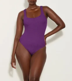 Square Neck Swim - Metallic Purple Magic