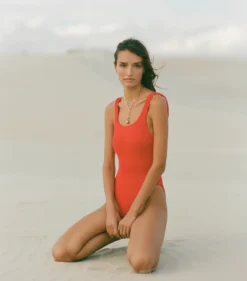Hunza G | Square Neck Swimsuit - Red -Hunza G Screenshot2023 01 10at11.04.32AM