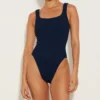 Square Neck Swim - Navy