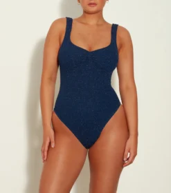 Tonya Swim Lurex - Navy/Silver