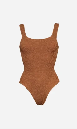 Hunza G | Square Neck Swim - Metallic Cocoa